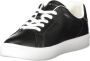 Tommy Hilfiger Zwart Leren Court Sneaker Met Metallic Logo - Thumbnail 3