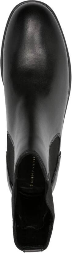 Tommy Hilfiger Zwarte Leren Enkellaarzen Black Dames
