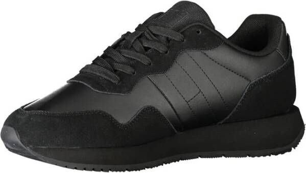 Tommy Hilfiger Zwarte Leren Heren Sneakers Black Heren