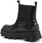 Tommy Hilfiger Zwarte leren lugzool laarzen - Thumbnail 2