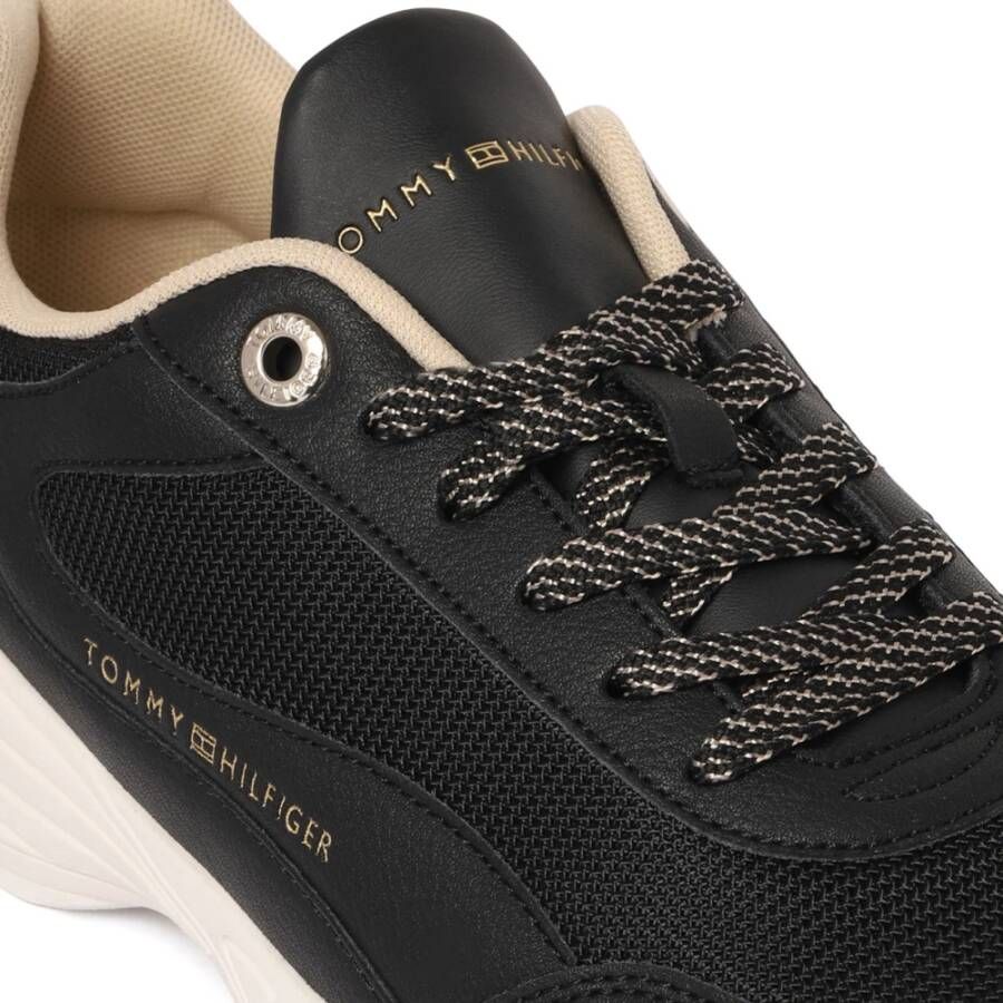 Tommy Hilfiger Zwarte Leren Runner Sneakers