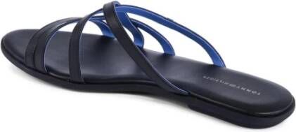 Tommy Hilfiger Zwarte Leren Sandalen met Bandjes