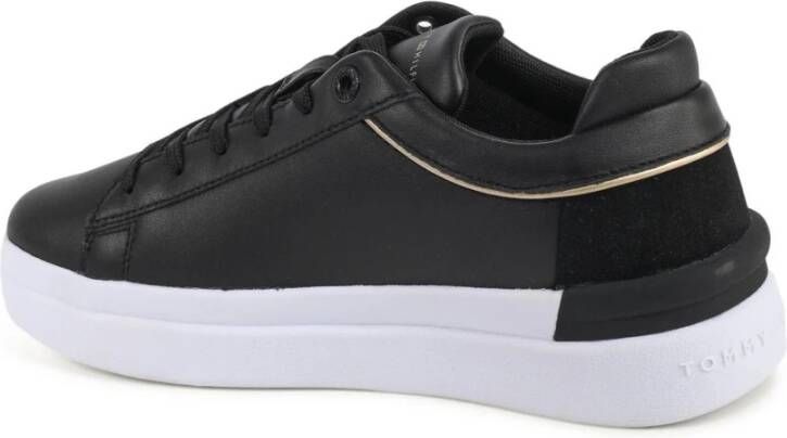 Tommy Hilfiger Zwarte Leren Sneaker met Ambacht
