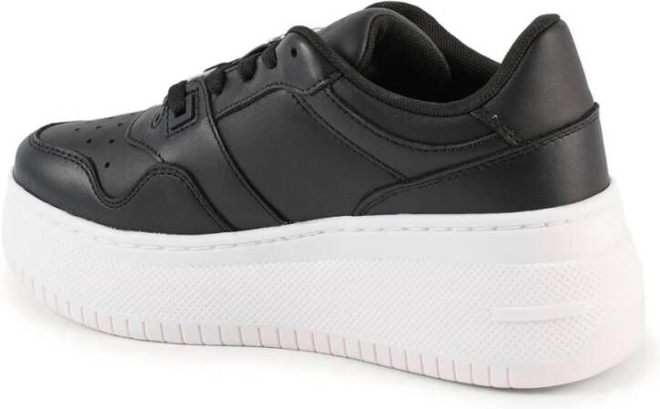 Tommy Hilfiger Zwarte Leren Sneakers
