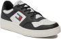Tommy Hilfiger TJM Retro Basket Essential Sneakers Heren Zwart Ecru - Thumbnail 4