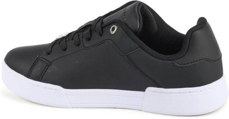 Tommy Hilfiger Zwarte Leren Sneakers voor Vrouwen