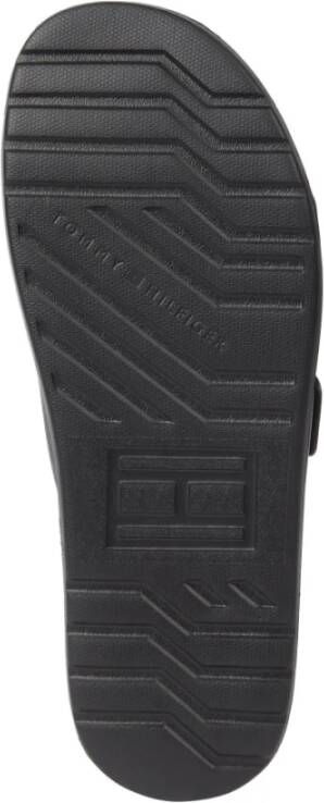 Tommy Hilfiger Zwarte platte sandalen