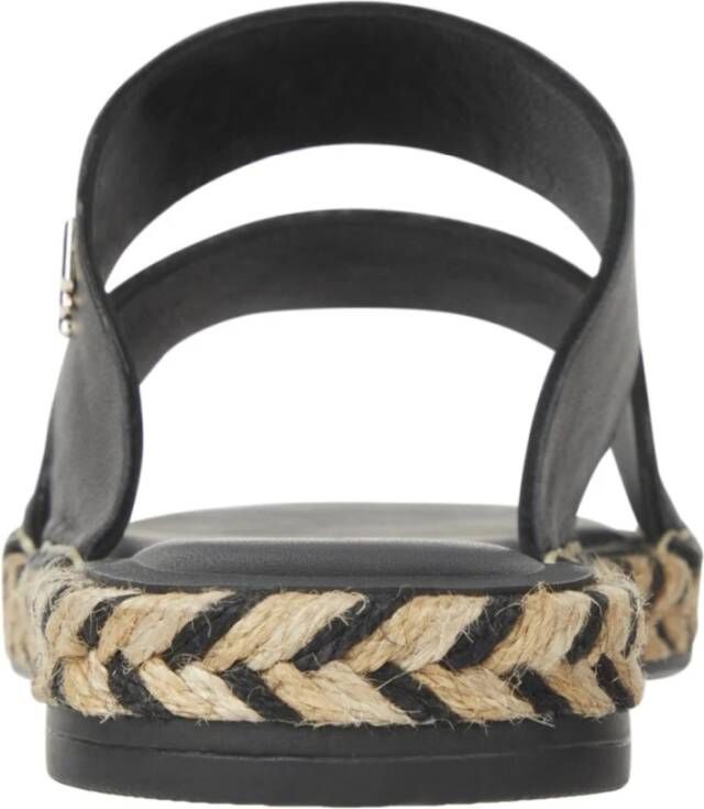 Tommy Hilfiger Zwarte platte sandalen voor vrouwen Black Dames