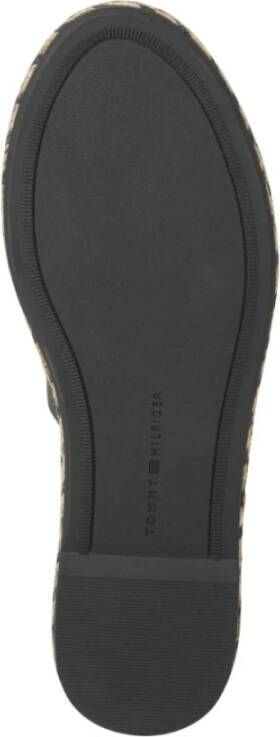 Tommy Hilfiger Zwarte platte sandalen voor vrouwen Black Dames