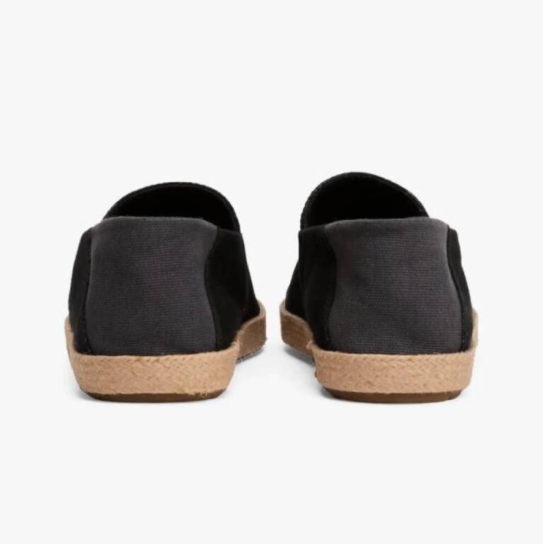 Tommy Hilfiger Zwarte platte schoenen geborduurd logo ronde neus