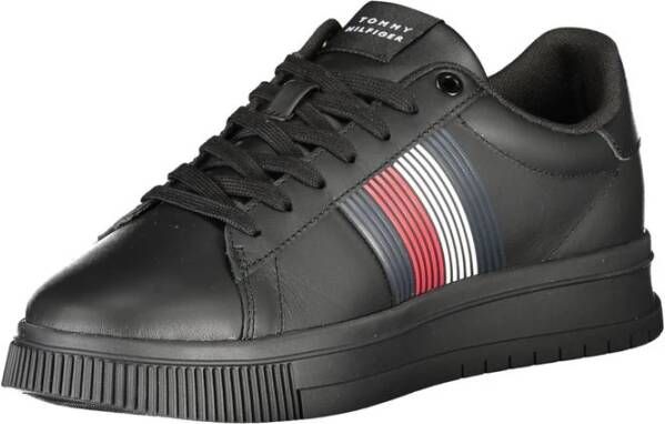 Tommy Hilfiger Zwarte Polyester Sneaker met Contrastdetails