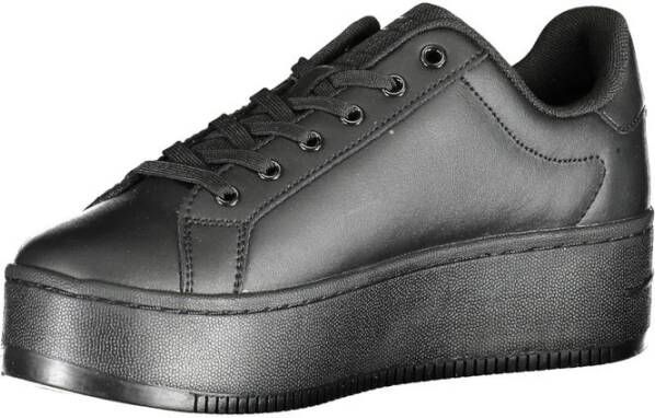 Tommy Hilfiger Zwarte Polyester Sneaker met Contrasterende Details