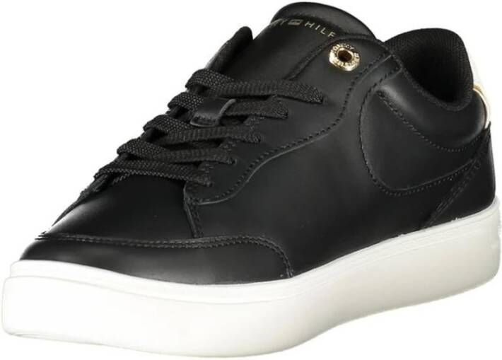 Tommy Hilfiger Zwarte Polyester Vetersneakers