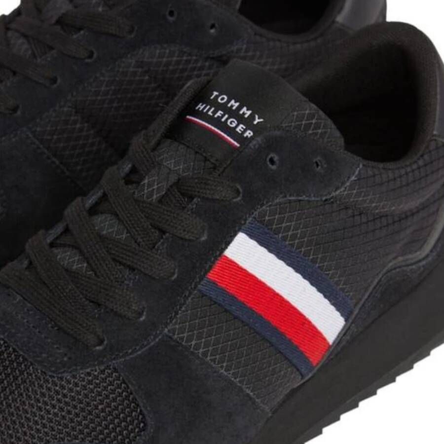 Tommy Hilfiger Zwarte Sneakers met Mesh Inzetstukken