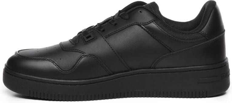 Tommy Hilfiger Zwarte Sneakers Veters Ronde Neus Black Heren