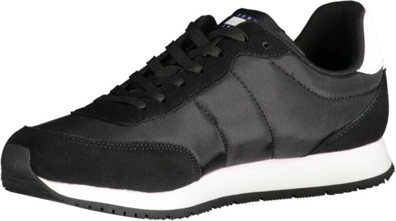 Tommy Hilfiger Zwarte Textiel Lage Sneakers Black Heren