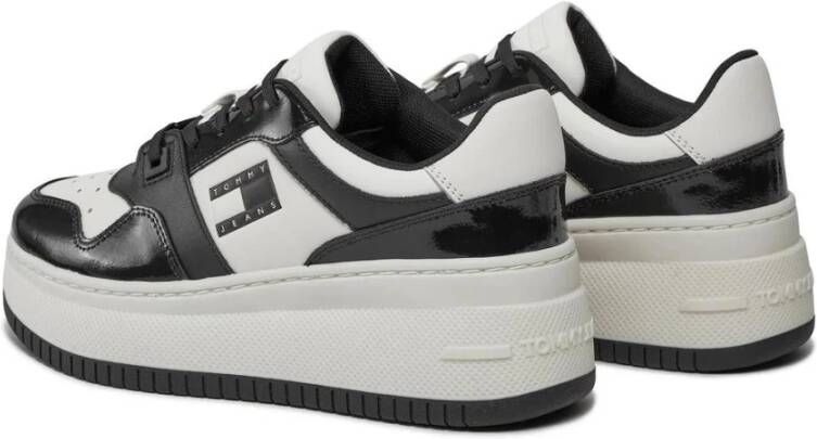 Tommy Jeans Beige Leren Sneakers met Rubberen Zool Multicolor Heren