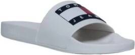 Tommy Jeans Crème Flatform Sandalen voor Mannen White Heren
