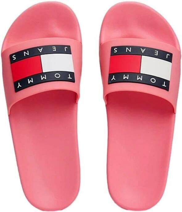 Tommy Jeans Dames Flag Pool Slide Pink Dames