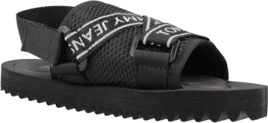 Tommy Jeans Flat Sandals Black Dames