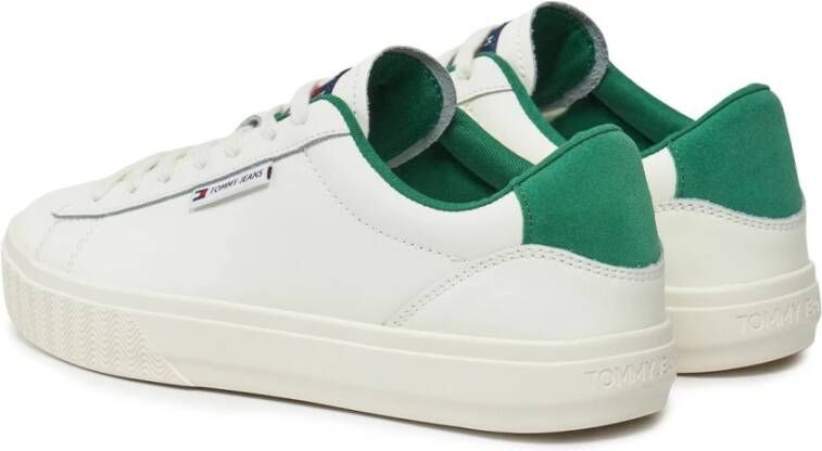 Tommy Jeans Lage Leren Sneakers Wit White Heren