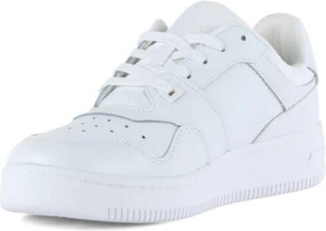 Tommy Jeans Leren Retro Basket Sneakers White Dames