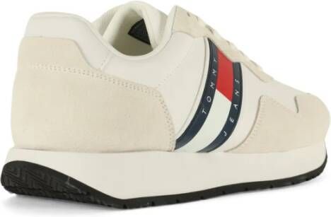 Tommy Jeans Moderne Runner Leren Sneakers White Heren