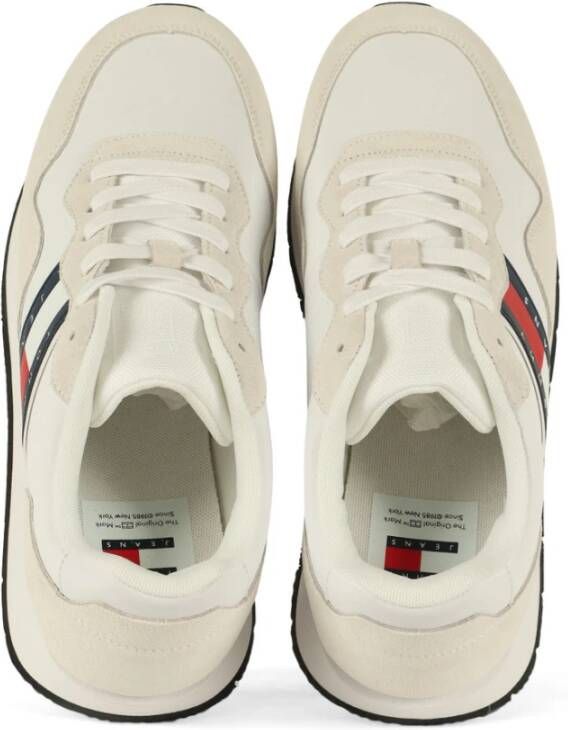 Tommy Jeans Moderne Runner Leren Sneakers White Heren