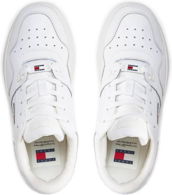 Tommy Jeans Platform Logo Sneakers Wit White Dames