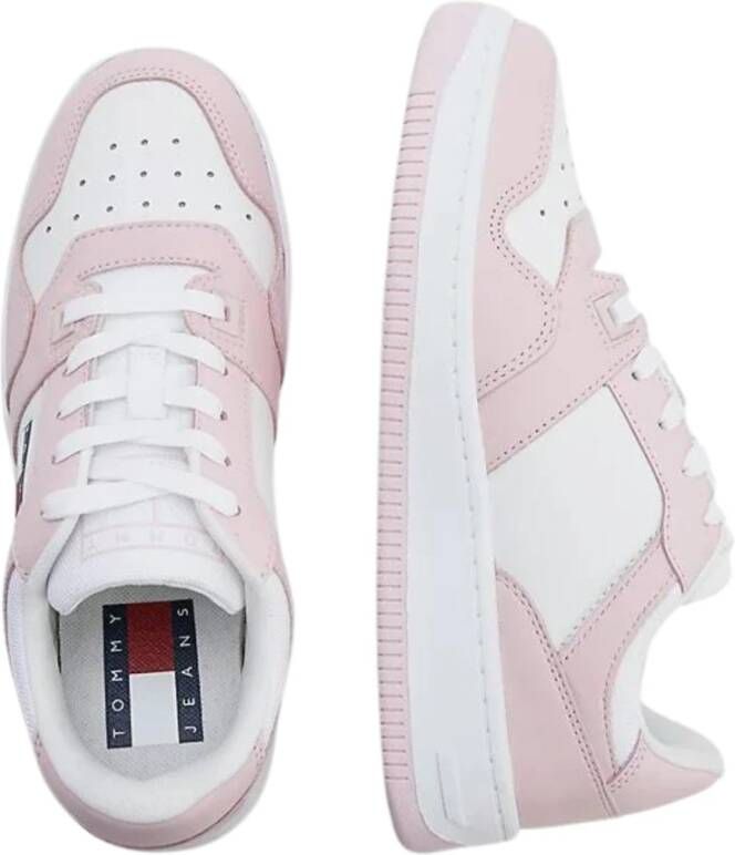 Tommy Jeans Retro Basket Leather Pink Sneakers