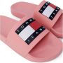 Tommy Jeans Oranje Polyethyleen Slide Sandalen Pink Dames - Thumbnail 13