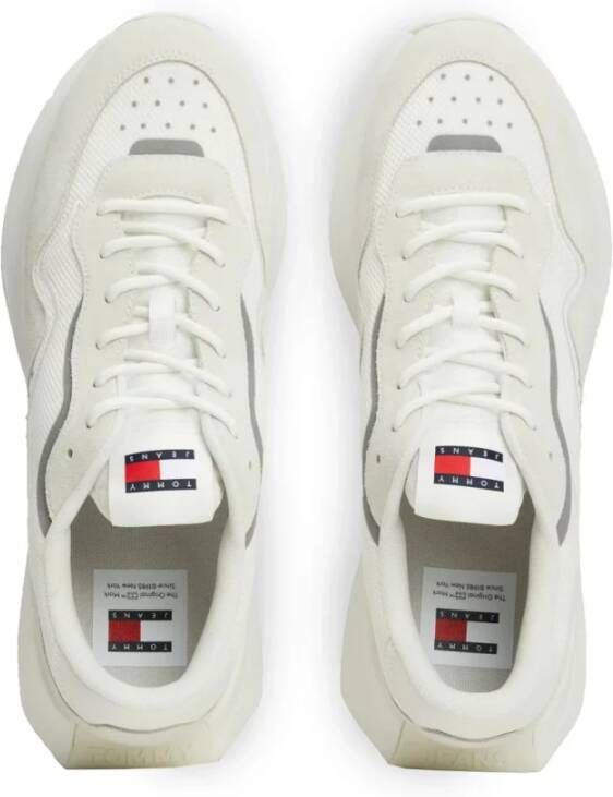 Tommy Jeans Suède Mesh Hardloopschoenen White Heren