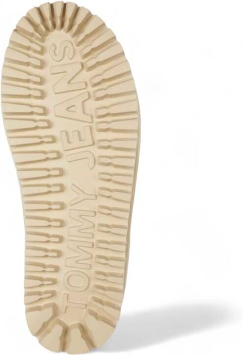 Tommy Jeans Suède Plateau Laarzen Beige Ronde Neus Beige Dames