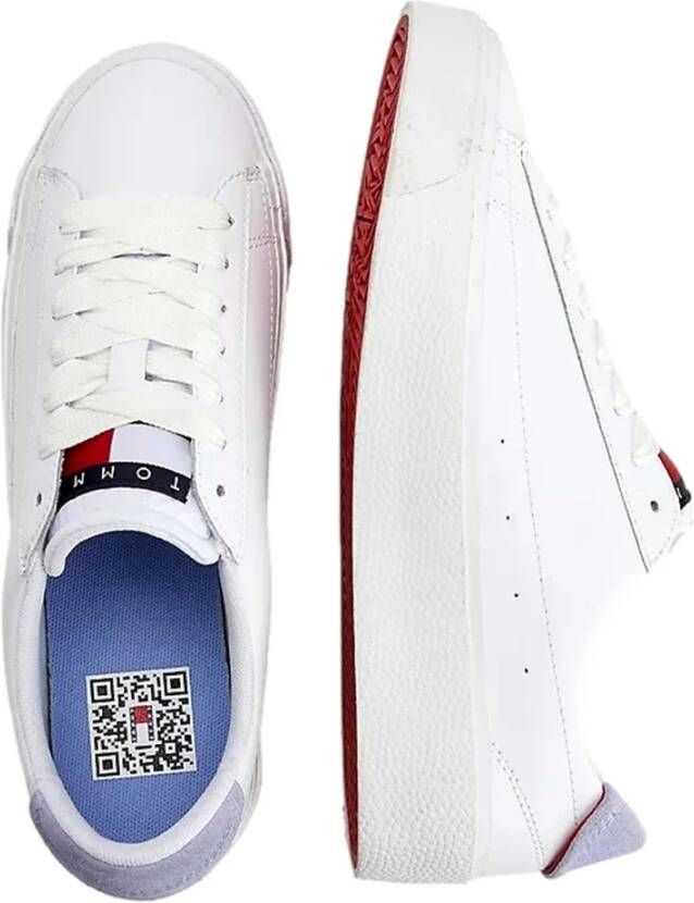 Tommy Jeans Vulcanized Leren Sneakers White Dames