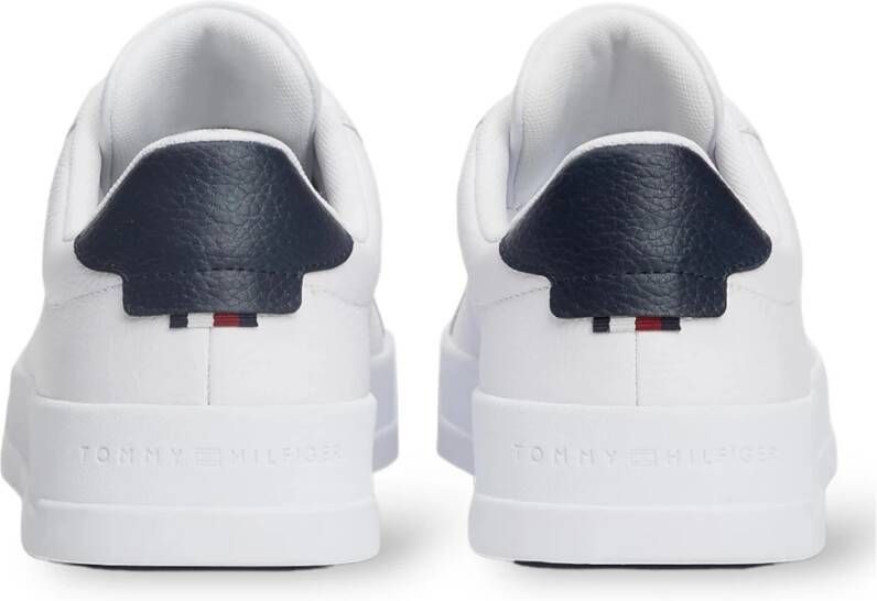 Tommy Jeans Witte Leren Lage Sneakers White Heren