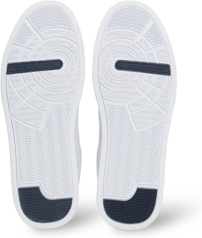 Tommy Jeans Witte Leren Lage Sneakers White Heren
