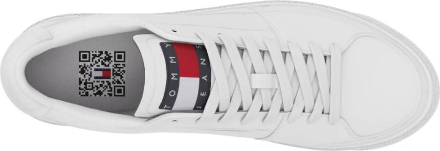 Tommy Jeans Witte Leren Lage Sneakers White Heren