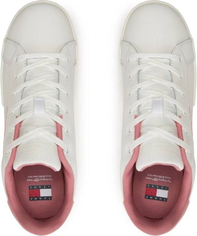 Tommy Jeans Witte Leren Plateau Sneakers White Dames