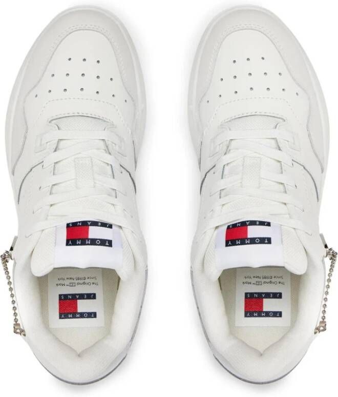 Tommy Jeans Witte Leren Platform Sneakers met Veters White Dames