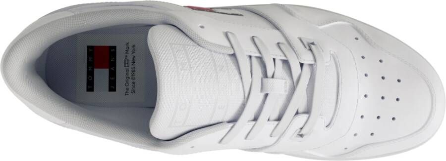 Tommy Jeans Witte Sneakers Ronde Neus Leer White Dames