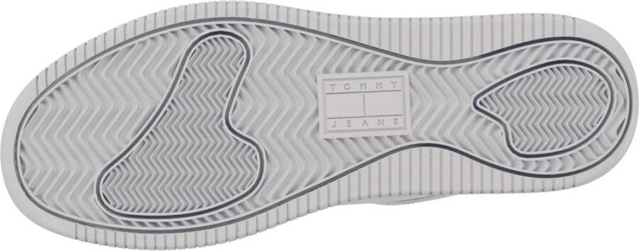 Tommy Jeans Witte Sneakers Ronde Neus Leer White Dames