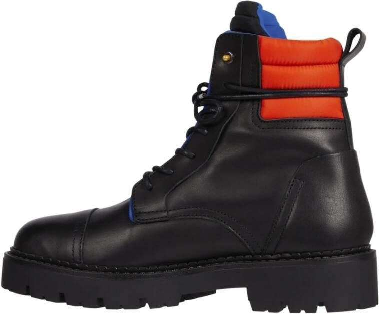 Tommy Jeans Zwarte Leren Veterschoenen