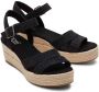 TOMS Audrey linnen sandalen met sleeha Zwart Textiel Sandalen met hak Dames - Thumbnail 7