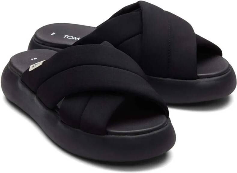 TOMS Crossover Mallow Pantoffels Zwart Black Dames