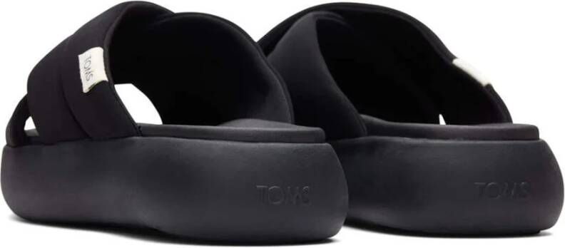TOMS Crossover Mallow Pantoffels Zwart Black Dames