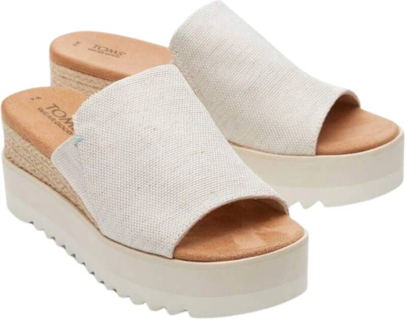 TOMS Diana Mule Sleehak Sandalen Beige Dames