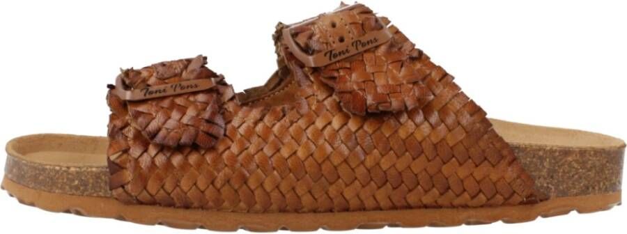 Toni Pons Guam Sliders Brown Dames
