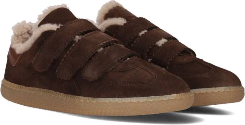 Toral Bruine Lage Sneakers met Klittenbandsluiting