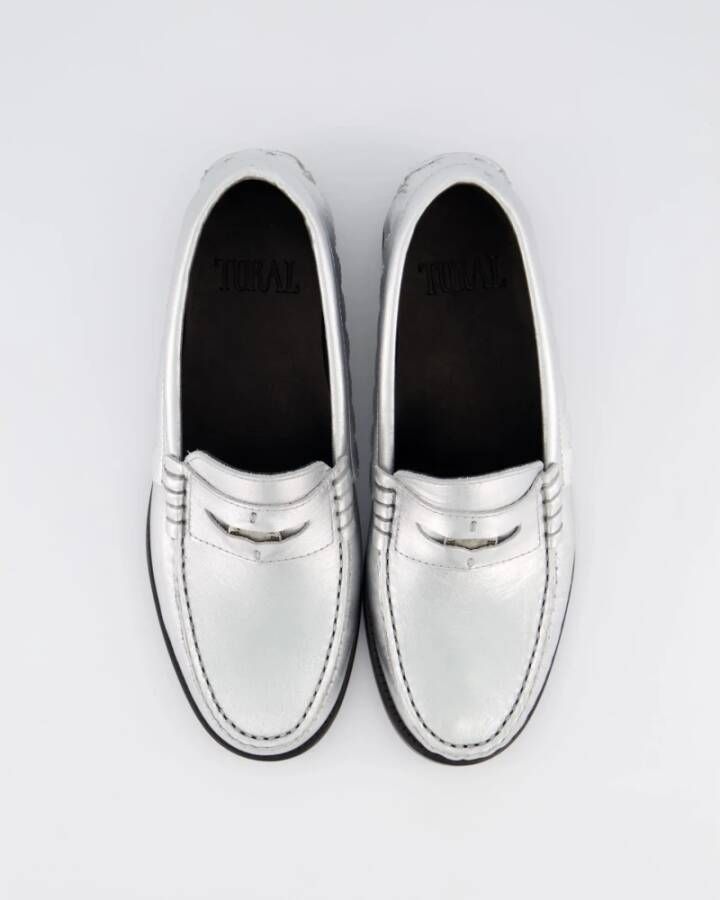 Toral Dames Coin Loafer Metallic Zilver Gray Dames