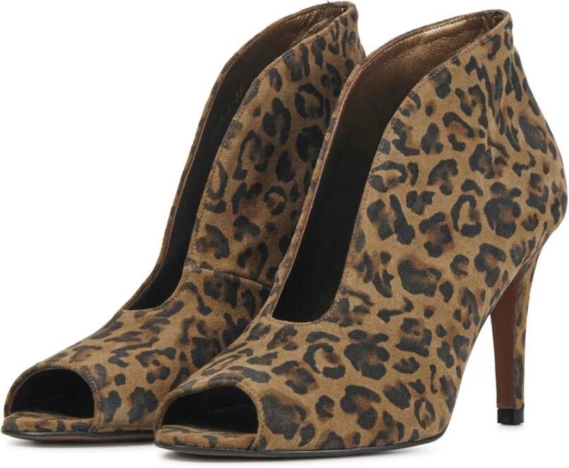 Toral Enkellaarsjes Leopard Bruin Dames